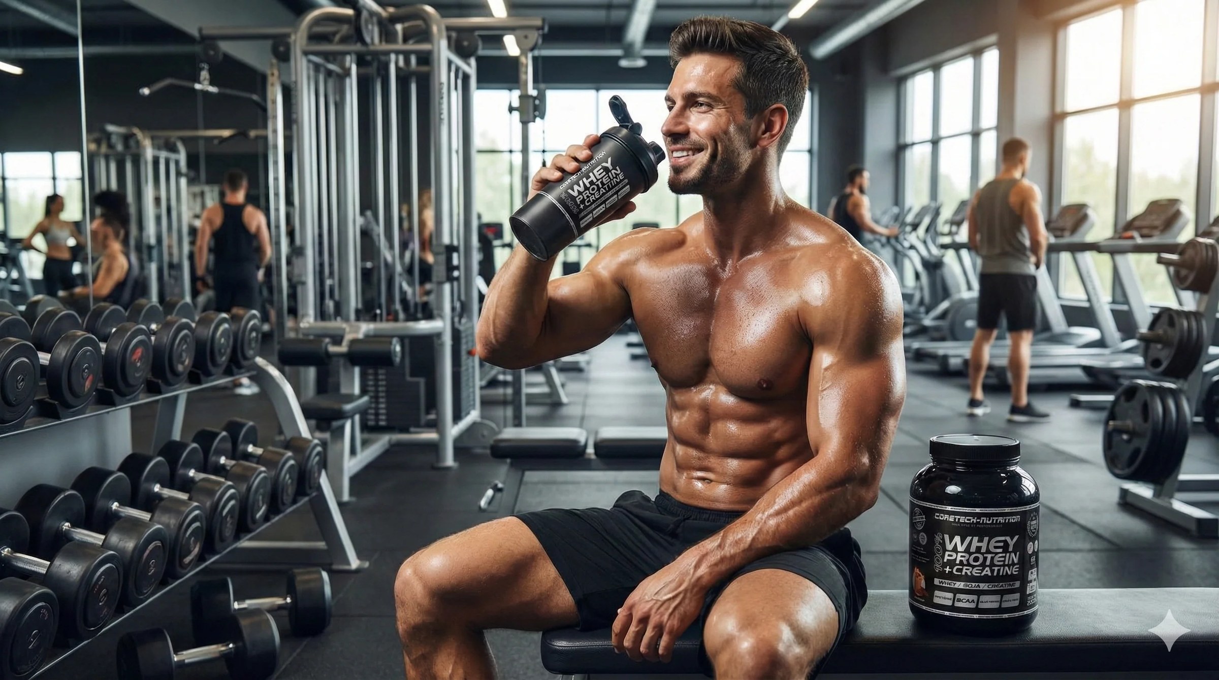 Assiette riche en protéines pour un homme qui pratique la musculation